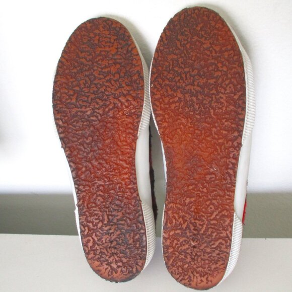 Superga Womens Red & Black Textile Plaid Fashion Sneaker - Size 7.5M or 38 EUR - Picture 9 of 9
